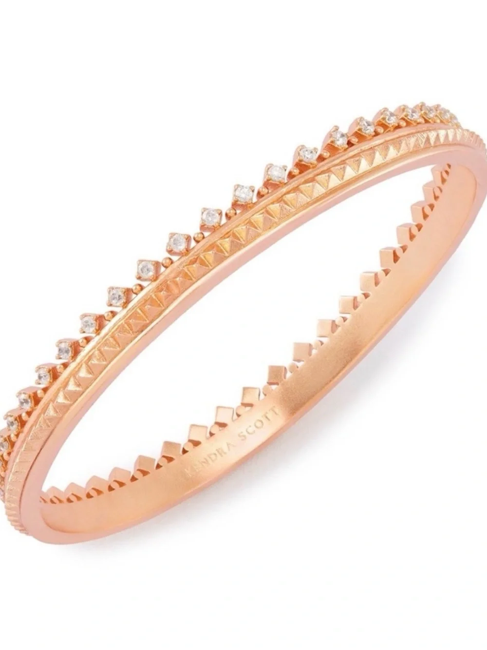 Kendra Scott Rose Gold Crystal Pyramid Stack Bangle Set